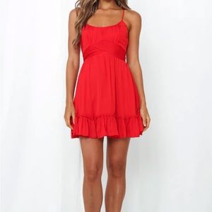 NWT women’s red satin dress